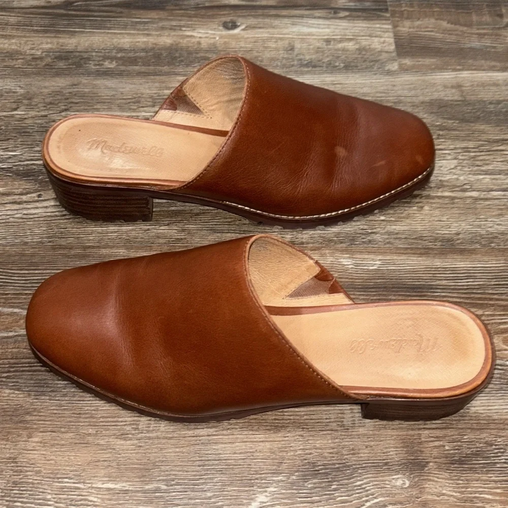 Madewell leather upper slip on heeled shoes women’s size 10. - Picture 6 of 9